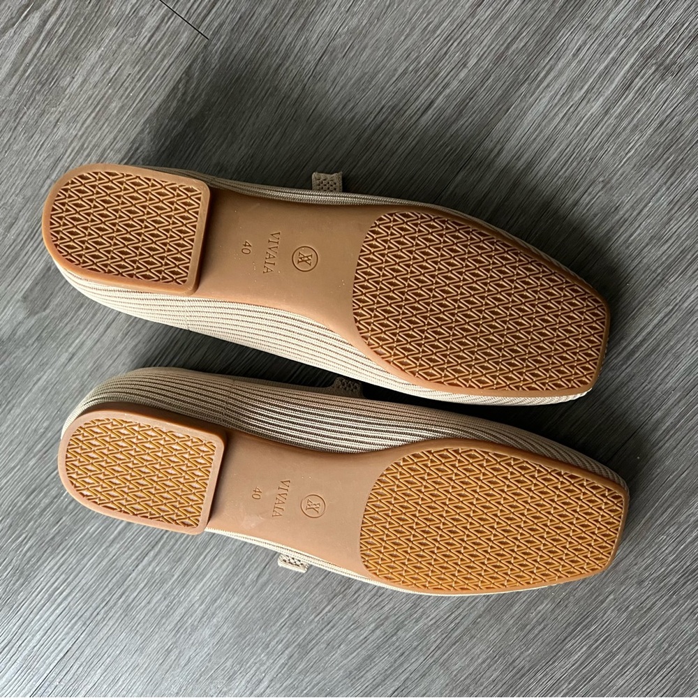 Vivaia Margot Square Toe Mary Jane Flat in Almond Women's Shoe Size 40 - Picture 6 of 8